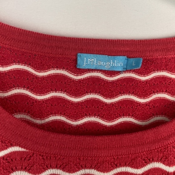 J. McLaughlin coral pink sweater with pearl like buttons nwot large - Picture 5 of 6